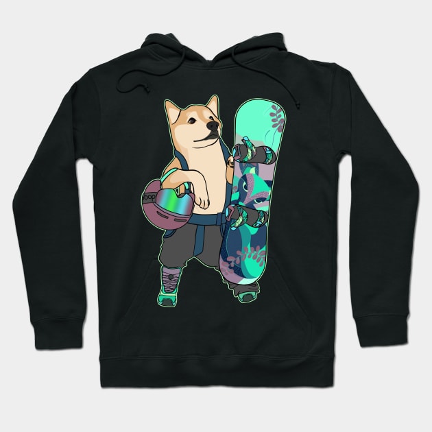 Snowboarding Shiba Hoodie by X-TrashPanda